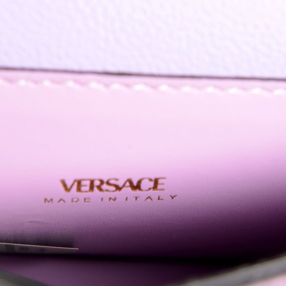 Versace Women's Lilac Textured Leather Medusa Head Crossbody Shoulder Bag - Picture 8 of 10